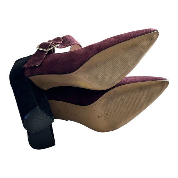 Tommy Hilfiger Women's TWVENTUR Mary Jane Suede Heels Burgundy Black Size 6.5 - Picture 10 of 11